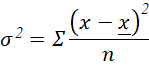 The equation for variance